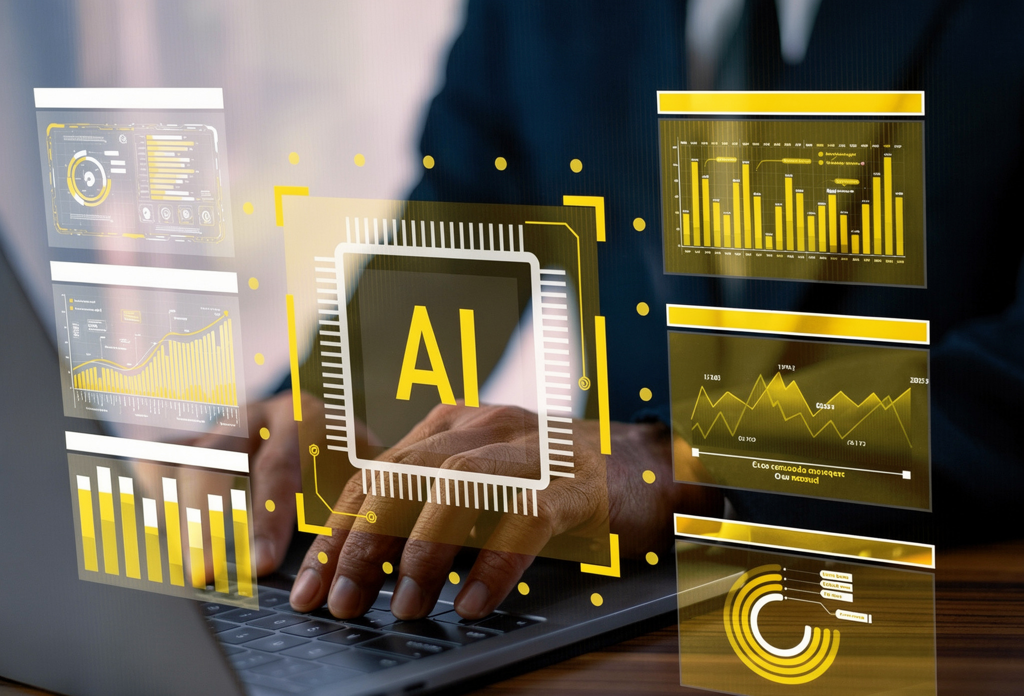 Analytics dashboard on a laptop